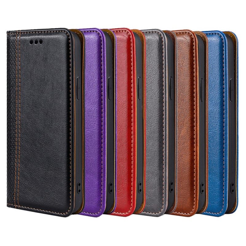 θηκη κινητου Moto E40 / E30 / E20 Θήκη Flip Litchi Split Leather Rattch