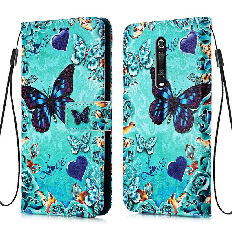 Κάλυμμα Xiaomi Mi 9T / Mi 9T Pro με κορδονι Love Butterflies Strappy