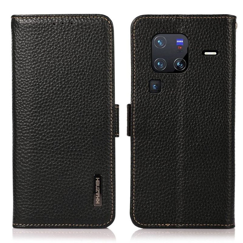 Κάλυμμα Vivo X80 Pro Litchi Leather Khazneh Rfid