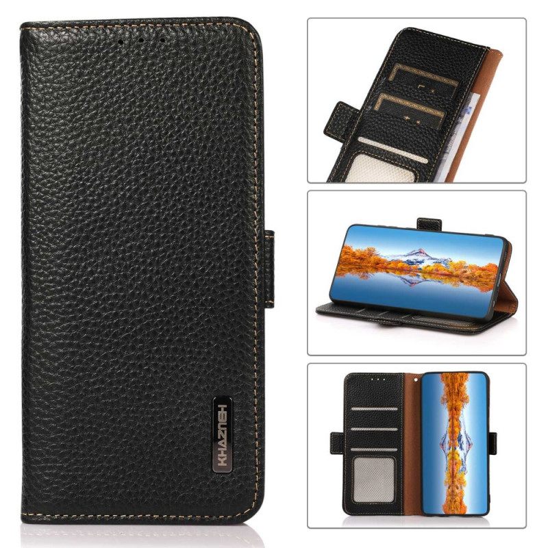 Κάλυμμα Vivo X80 Pro Litchi Leather Khazneh Rfid