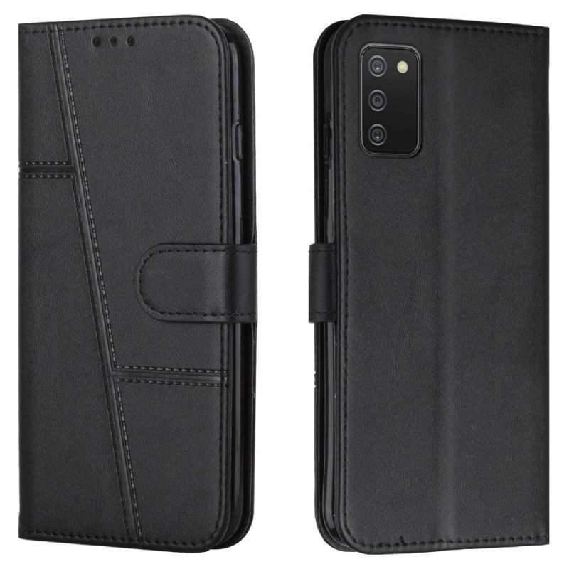 Κάλυμμα Samsung Galaxy A03s με κορδονι Strappy Geo Leather Effect