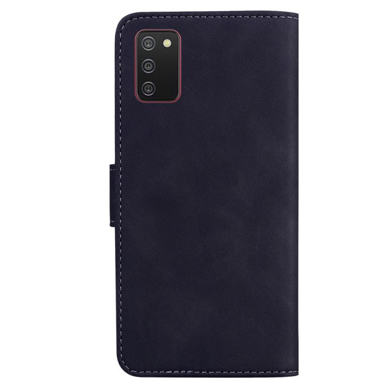 Θήκη Flip Samsung Galaxy A03s Πεταλούδα Skin-touch