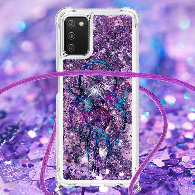 Θήκη Samsung Galaxy A03s με κορδονι Dream Catcher Glitter Cord