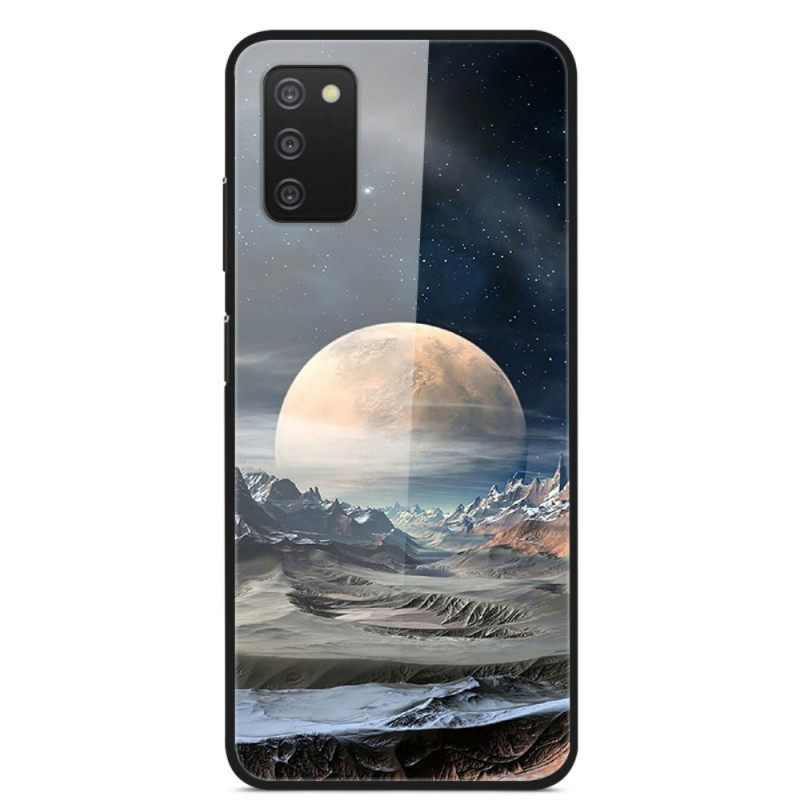 Θήκη Samsung Galaxy A03s Space Moon Tempered Glass