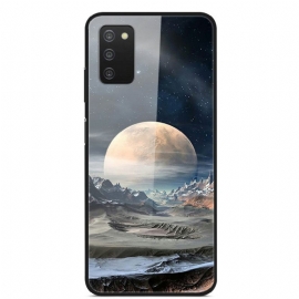 Θήκη Samsung Galaxy A03s Space Moon Tempered Glass