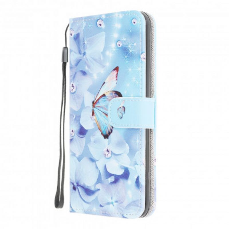 Κάλυμμα Samsung Galaxy A22 4G με κορδονι Diamond Strappy Butterflies