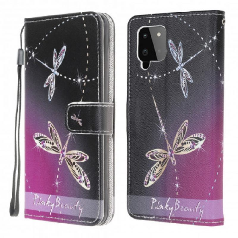 Κάλυμμα Samsung Galaxy A22 4G με κορδονι Strappy Dragonflies