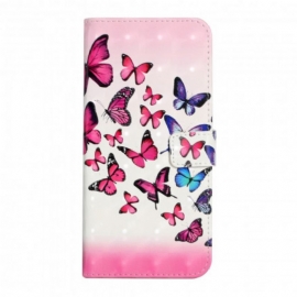 Θήκη Flip Samsung Galaxy A22 4G με κορδονι Flight Of Butterflies With Strap