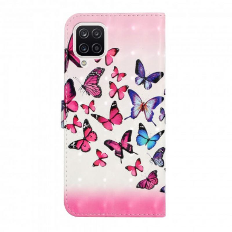 Θήκη Flip Samsung Galaxy A22 4G με κορδονι Flight Of Butterflies With Strap