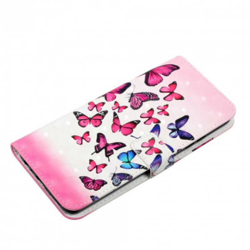 Θήκη Flip Samsung Galaxy A22 4G με κορδονι Flight Of Butterflies With Strap