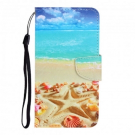 Θήκη Flip Samsung Galaxy A22 4G με κορδονι Strappy Beach