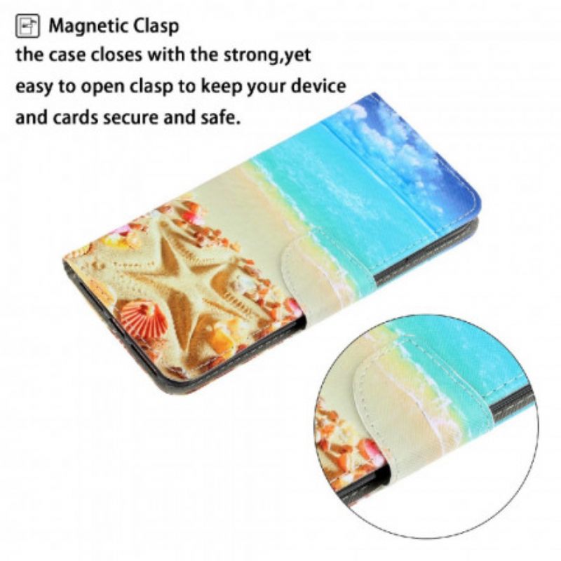 Θήκη Flip Samsung Galaxy A22 4G με κορδονι Strappy Beach