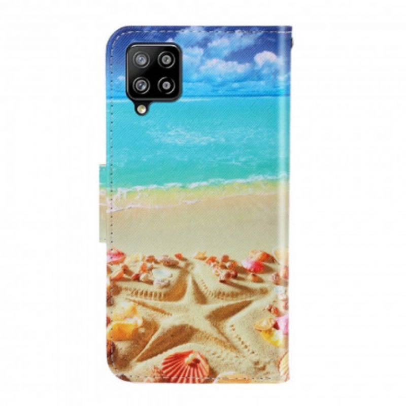 Θήκη Flip Samsung Galaxy A22 4G με κορδονι Strappy Beach