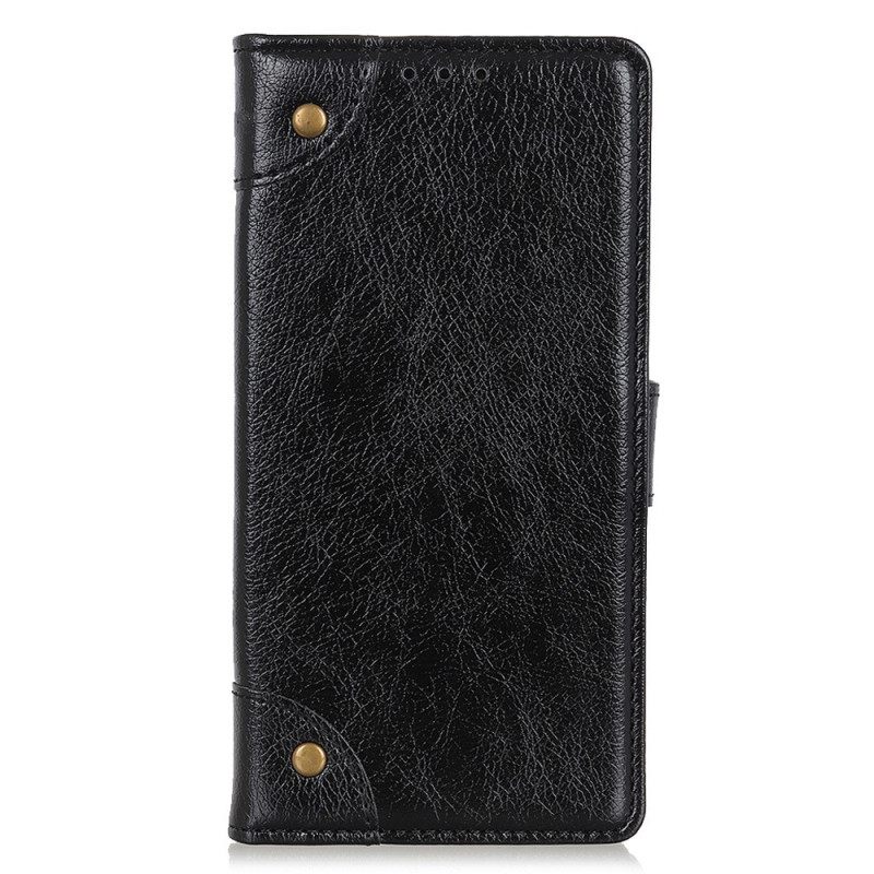 Κάλυμμα OnePlus 10T 5G Vintage Rivets Nappa Leather Style