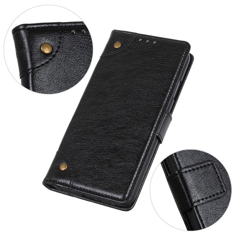 Κάλυμμα OnePlus 10T 5G Vintage Rivets Nappa Leather Style