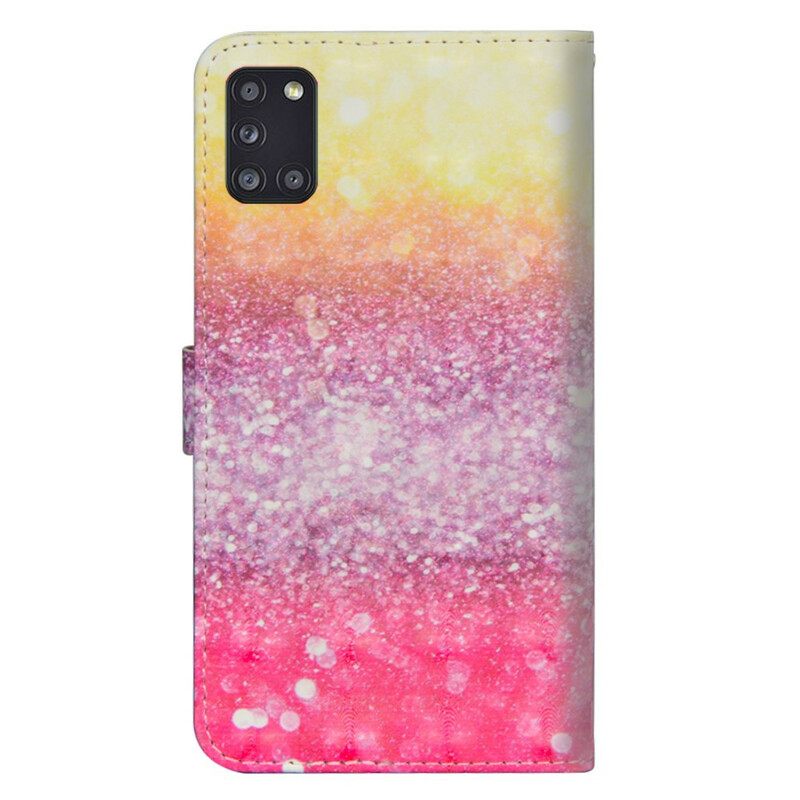 Θήκη Flip Samsung Galaxy A31 Ματζέντα Glitter Gradient