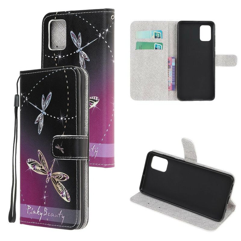 Θήκη Flip Samsung Galaxy A31 με κορδονι Strappy Dragonflies