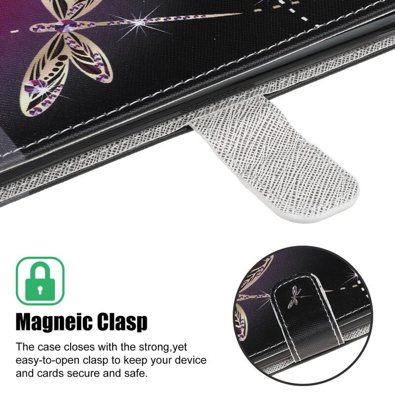 Θήκη Flip Samsung Galaxy A31 με κορδονι Strappy Dragonflies