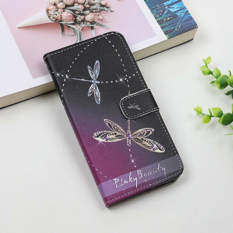 Θήκη Flip Samsung Galaxy A31 με κορδονι Strappy Dragonflies