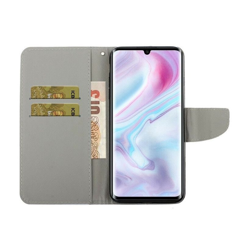 Θήκη Flip Samsung Galaxy A31 Πεταλούδες Και Κορδόνι