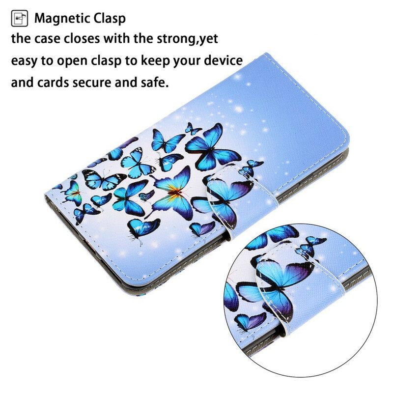 δερματινη θηκη Huawei P Smart 2021 με κορδονι Flight Of Strappy Butterflies