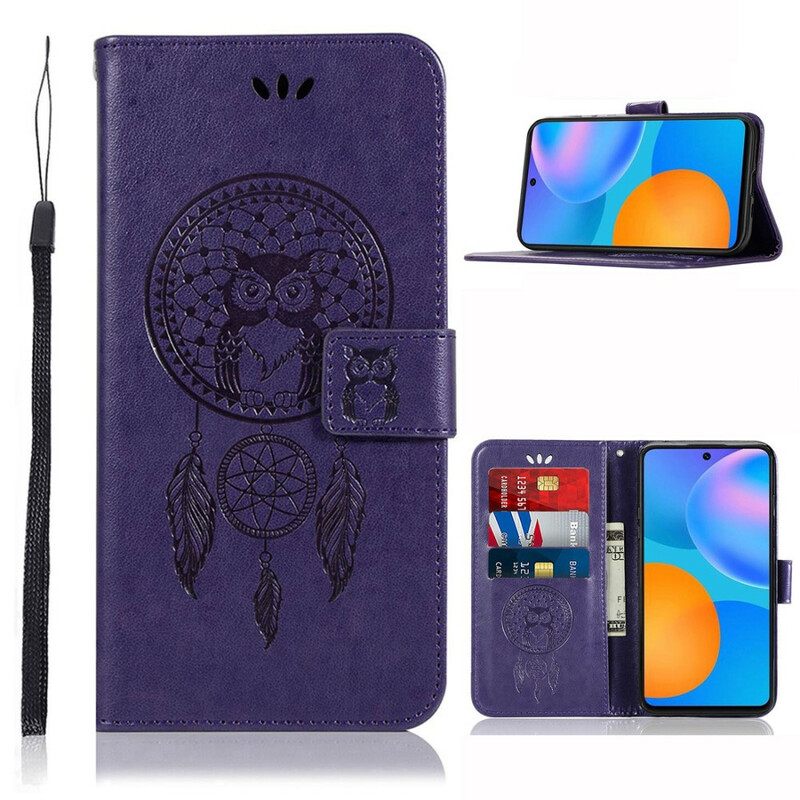 Κάλυμμα Huawei P Smart 2021 Δερμάτινο Εφέ Dreamcatcher Owl