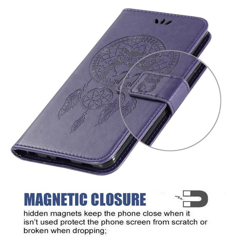 Κάλυμμα Huawei P Smart 2021 Δερμάτινο Εφέ Dreamcatcher Owl