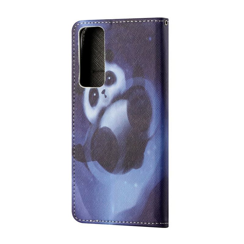 Κάλυμμα Huawei P Smart 2021 με κορδονι Διαστημικό Panda Με Κορδόνι