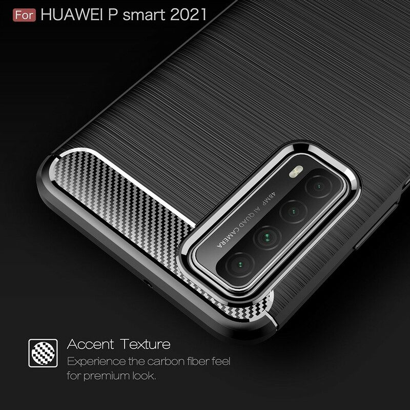 Θήκη Huawei P Smart 2021 Βουρτσισμένη Ίνα Άνθρακα