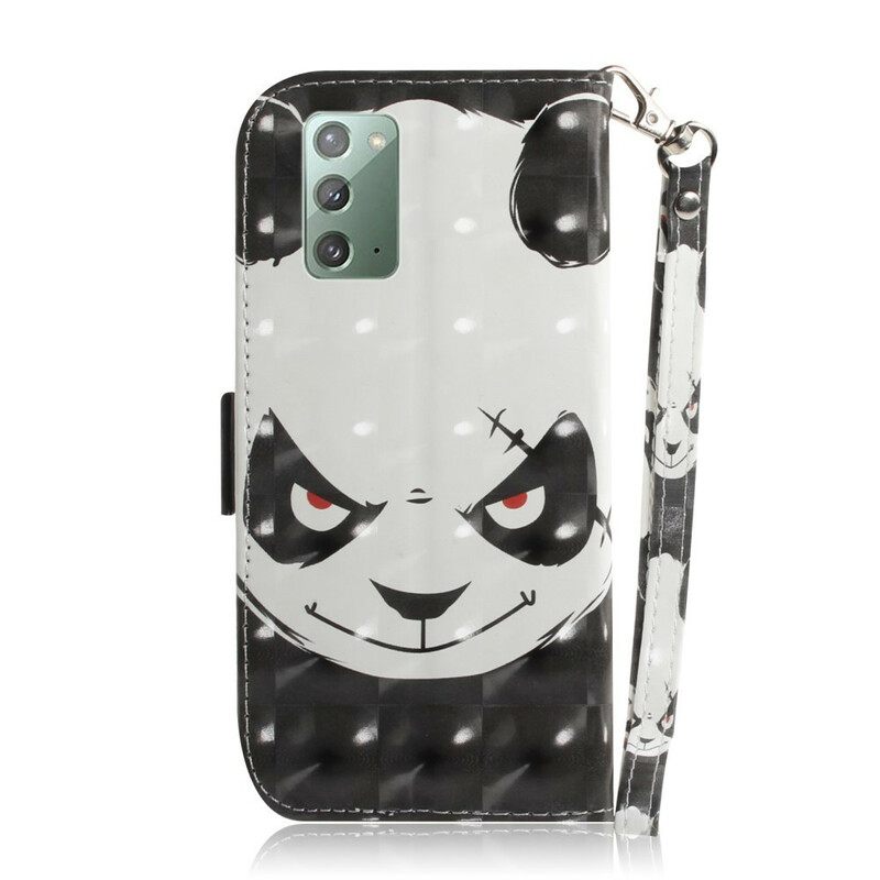 Κάλυμμα Samsung Galaxy Note 20 με κορδονι Angry Panda Με Strap