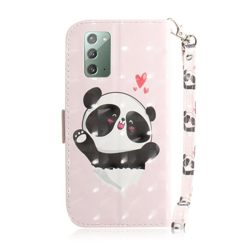 Κάλυμμα Samsung Galaxy Note 20 με κορδονι Panda Love With Strap