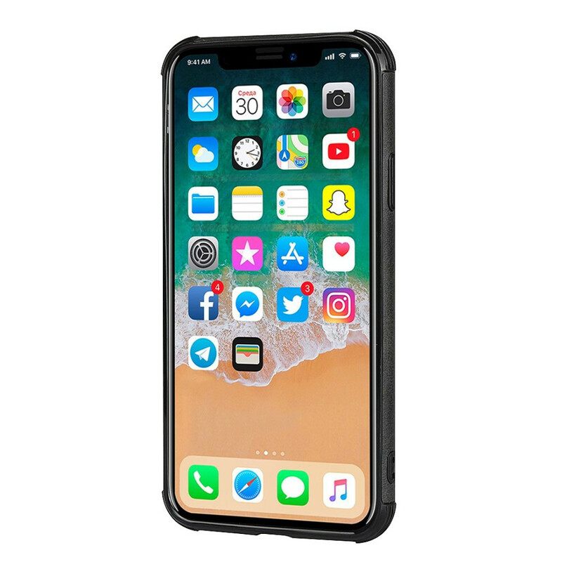 Θήκη iPhone X / XS Μονόχρωμη Θήκη Διπλής Κάρτας