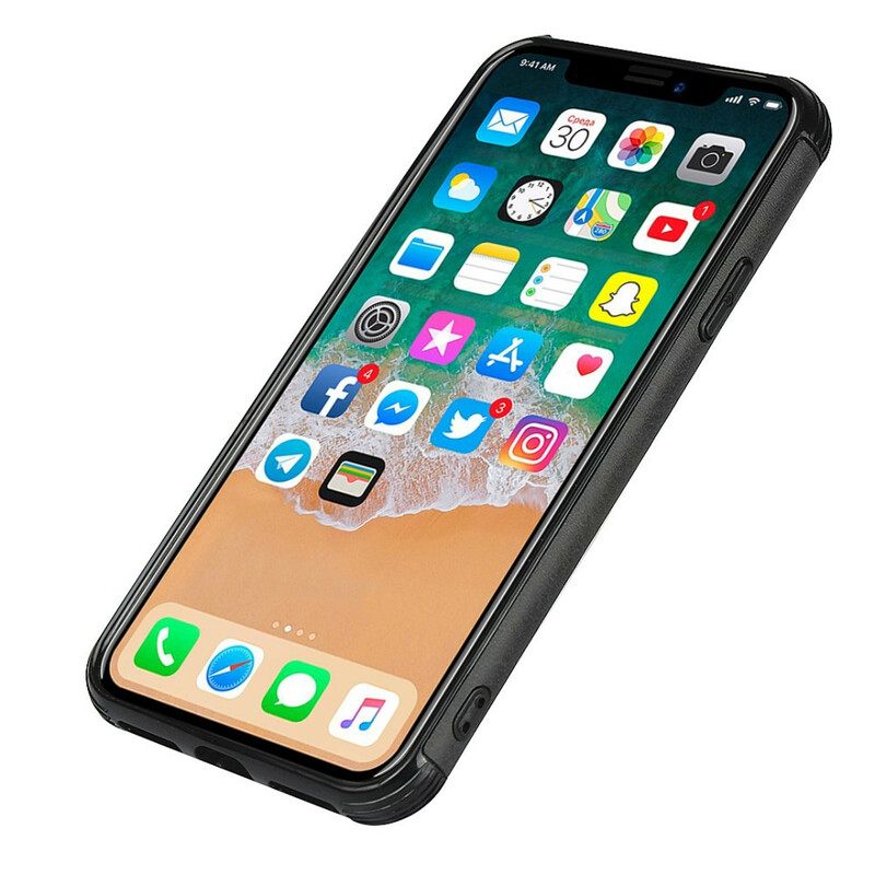 Θήκη iPhone X / XS Μονόχρωμη Θήκη Διπλής Κάρτας