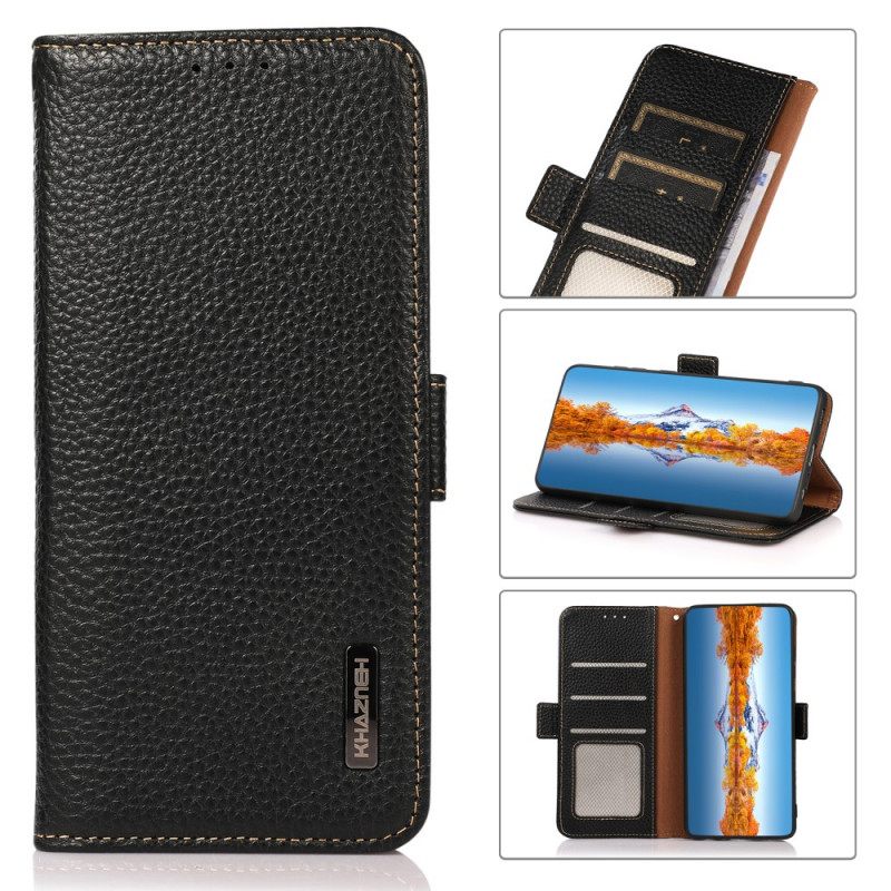 Κάλυμμα Vivo Y76 5G Litchi Leather Khazneh Rfid