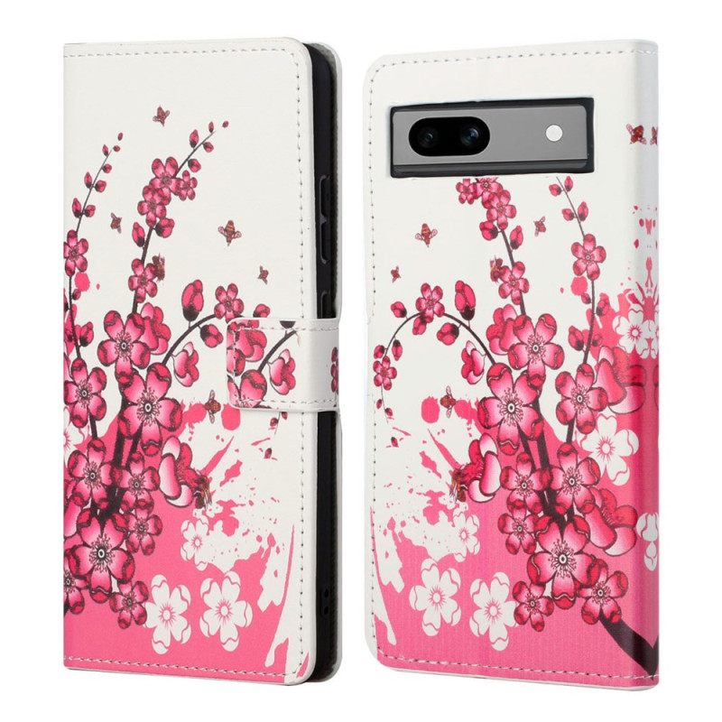 Δερματινη Θηκη Google Pixel 8a Plum Blossoms