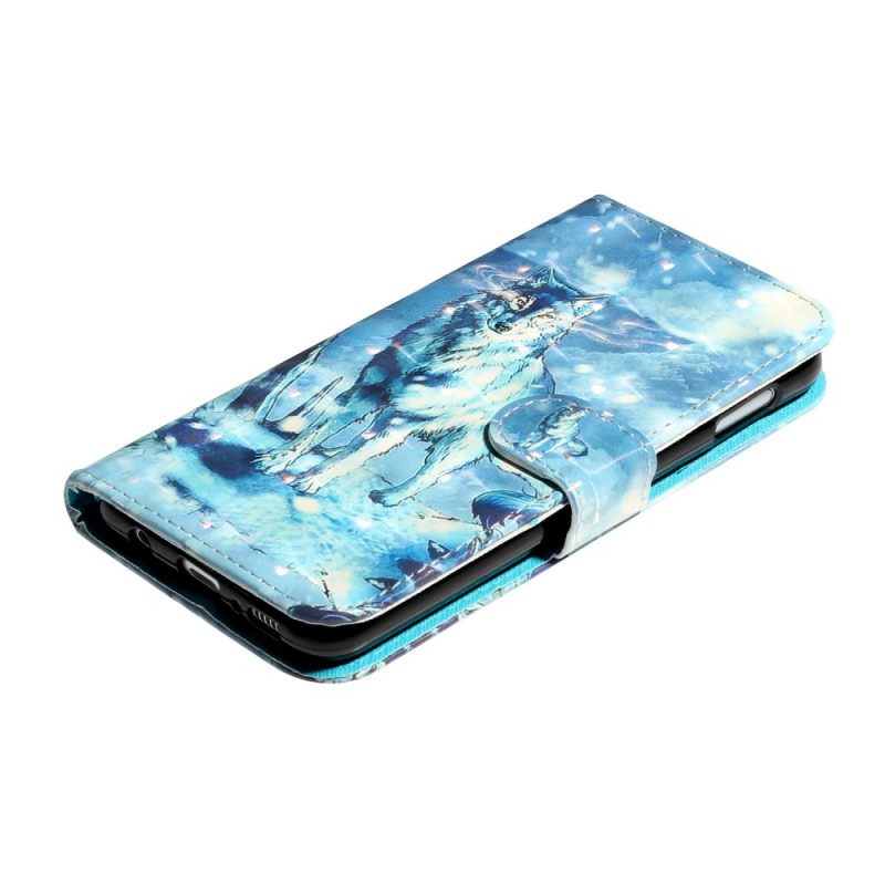 δερματινη θηκη Samsung Galaxy S10e με κορδονι Προβολείς Wolf Light Strap