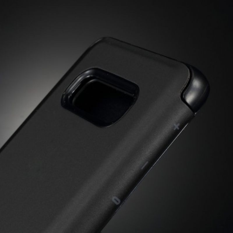 θηκη κινητου Samsung Galaxy S10e Καθρέφτης Και Δερμάτινο Εφέ