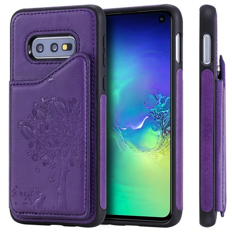 θηκη κινητου Samsung Galaxy S10e Κάτοχος Κάρτας Υποστήριξης Cat Print