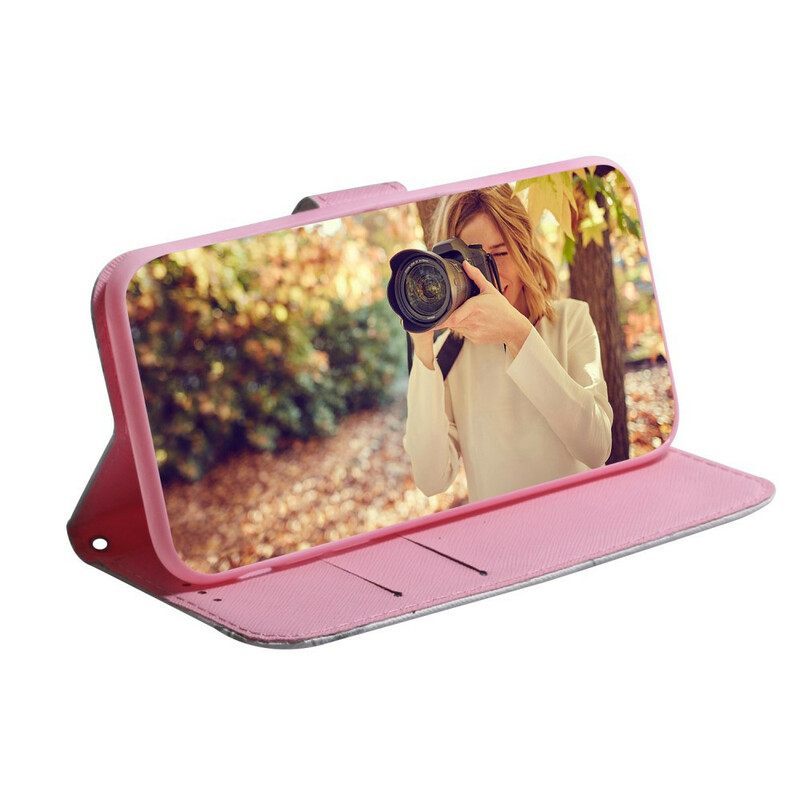 δερματινη θηκη Poco M3 Pro 5G Flower Dusty Pink