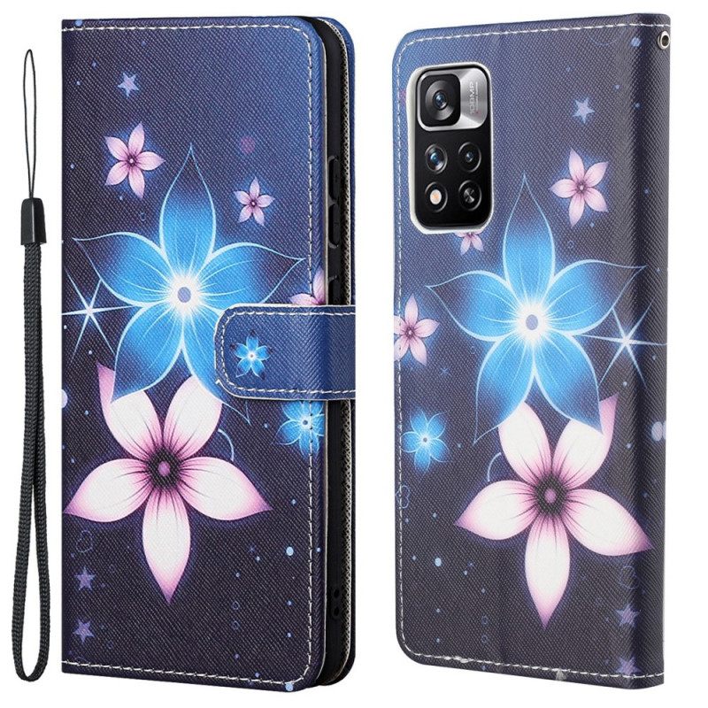 Κάλυμμα Xiaomi Redmi Note 11 Pro 4G / 5G με κορδονι Lunar Strap Flowers