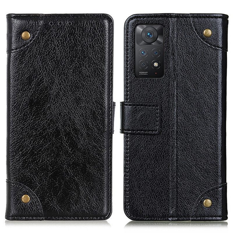 Κάλυμμα Xiaomi Redmi Note 11 Pro 4G / 5G Vintage Rivets Nappa Leather Style