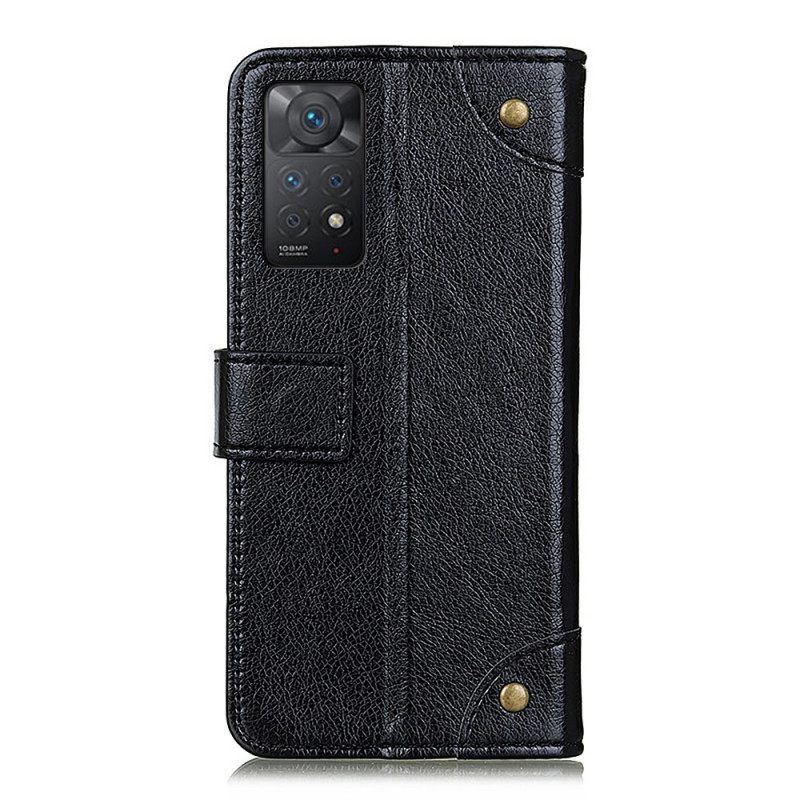 Κάλυμμα Xiaomi Redmi Note 11 Pro 4G / 5G Vintage Rivets Nappa Leather Style