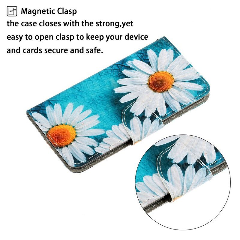 δερματινη θηκη Xiaomi Redmi Note 9 με κορδονι Strappy Daisies