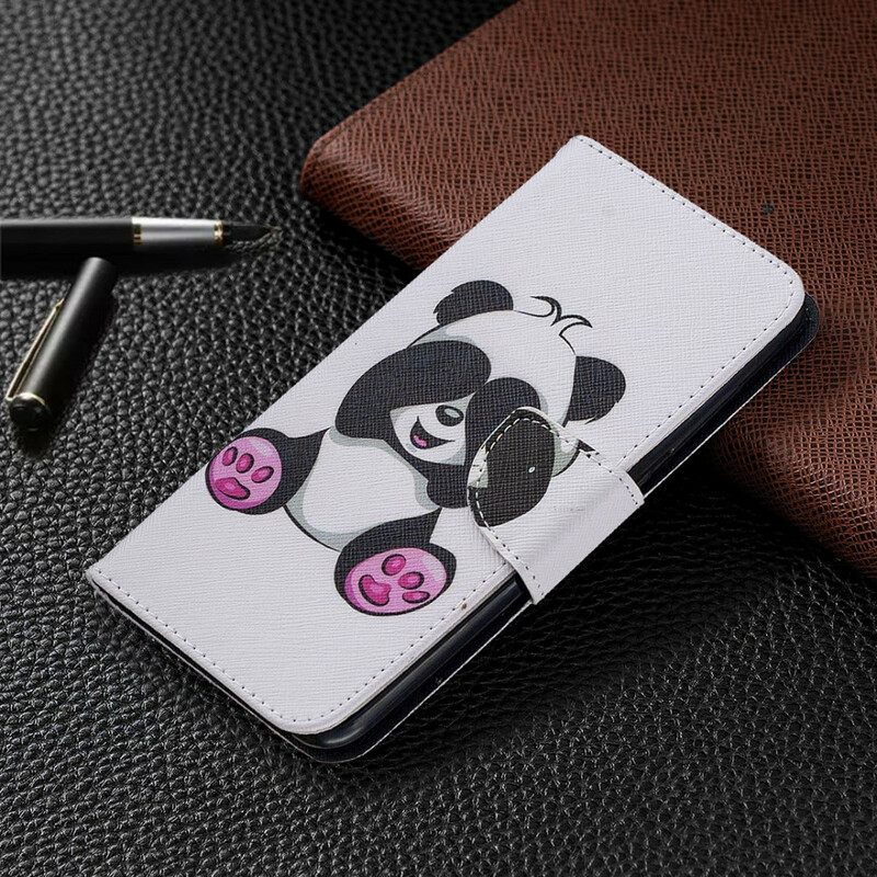 δερματινη θηκη Xiaomi Redmi Note 9 Panda Fun