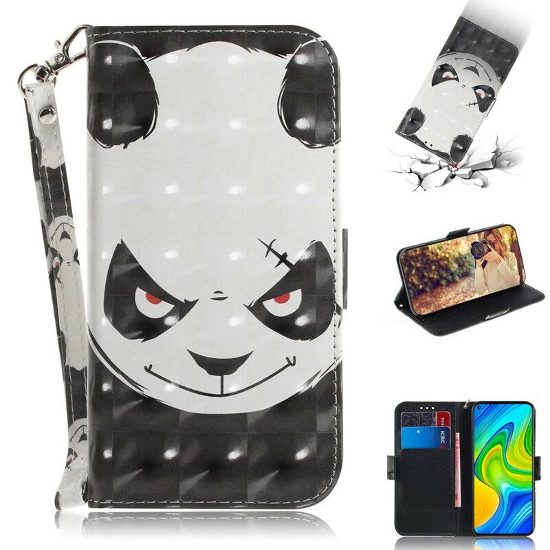 Κάλυμμα Xiaomi Redmi Note 9 με κορδονι Angry Panda Με Λουράκι