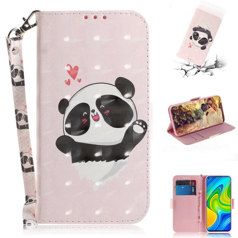 Κάλυμμα Xiaomi Redmi Note 9 με κορδονι Panda Love Strap