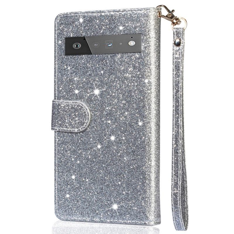 Θήκη Flip Google Pixel 6 Pro Πορτοφόλι Glitter