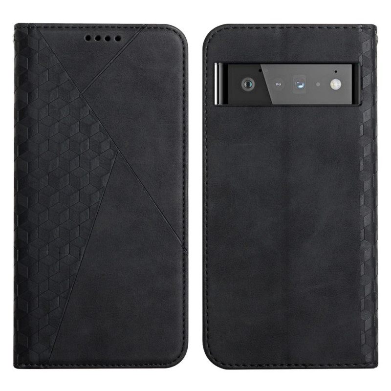 θηκη κινητου Google Pixel 6 Pro Θήκη Flip Εφέ Geo Leather