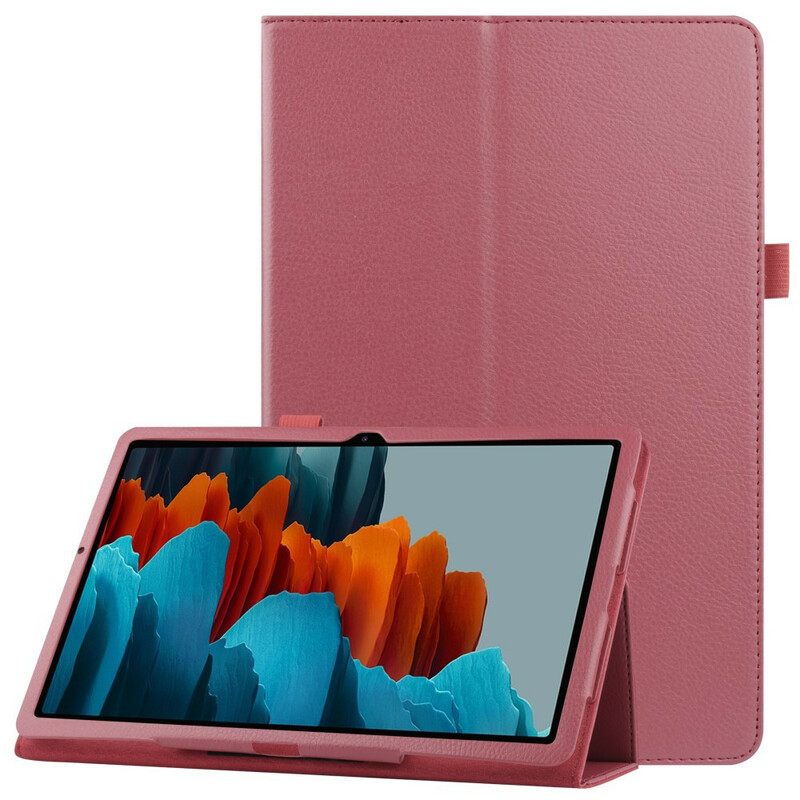 Θήκη Flip Samsung Galaxy Tab S7 Plus / Tab S8 Plus Συνθετικό Δέρμα Lychee