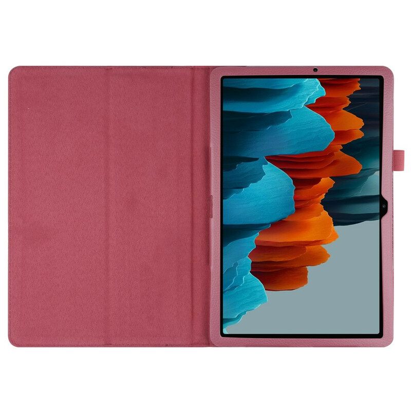 Θήκη Flip Samsung Galaxy Tab S7 Plus / Tab S8 Plus Συνθετικό Δέρμα Lychee